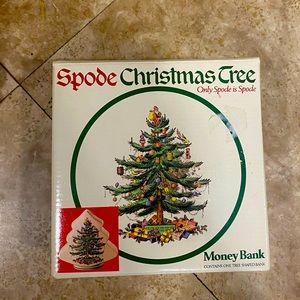 Spode Christmas tree Money bank in box